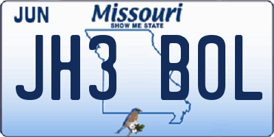 MO license plate JH3B0L