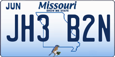 MO license plate JH3B2N