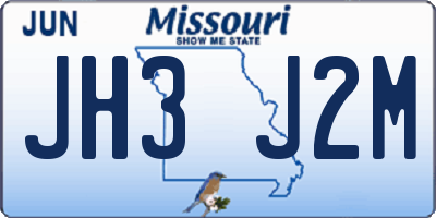 MO license plate JH3J2M