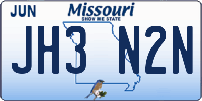 MO license plate JH3N2N
