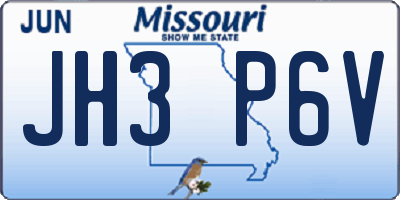 MO license plate JH3P6V