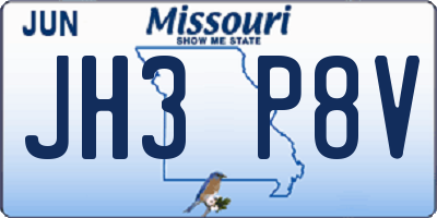 MO license plate JH3P8V