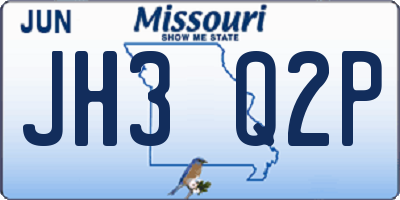 MO license plate JH3Q2P