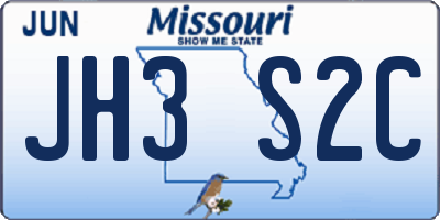 MO license plate JH3S2C
