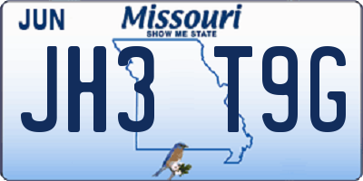 MO license plate JH3T9G