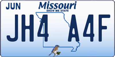 MO license plate JH4A4F