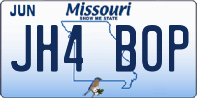 MO license plate JH4B0P