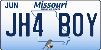 MO license plate JH4B0Y