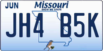 MO license plate JH4B5K