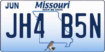 MO license plate JH4B5N