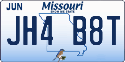 MO license plate JH4B8T