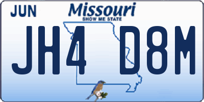 MO license plate JH4D8M