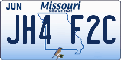 MO license plate JH4F2C