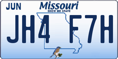 MO license plate JH4F7H