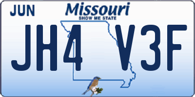 MO license plate JH4V3F