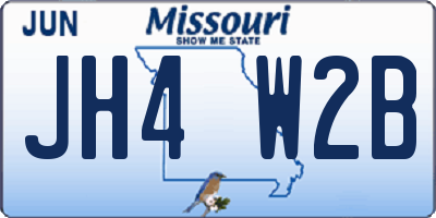 MO license plate JH4W2B