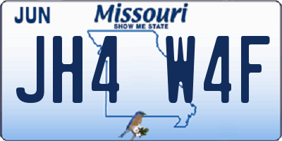 MO license plate JH4W4F