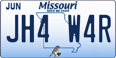 MO license plate JH4W4R