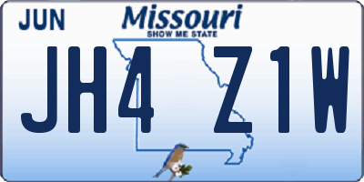 MO license plate JH4Z1W