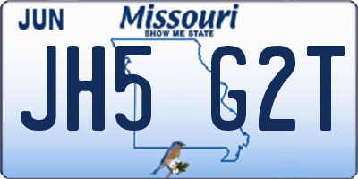 MO license plate JH5G2T