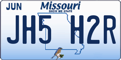 MO license plate JH5H2R