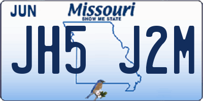 MO license plate JH5J2M