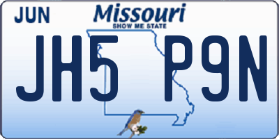 MO license plate JH5P9N