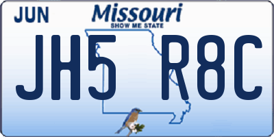 MO license plate JH5R8C