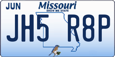 MO license plate JH5R8P