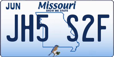 MO license plate JH5S2F