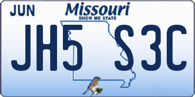 MO license plate JH5S3C