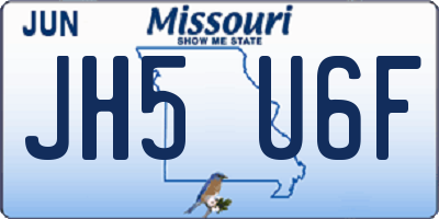 MO license plate JH5U6F