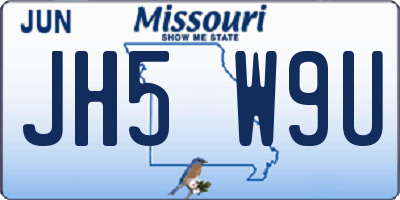 MO license plate JH5W9U
