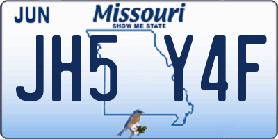MO license plate JH5Y4F