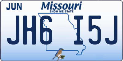 MO license plate JH6I5J