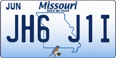 MO license plate JH6J1I