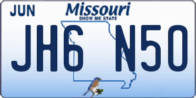 MO license plate JH6N5O