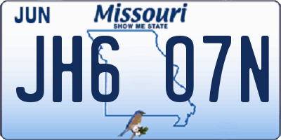 MO license plate JH6O7N