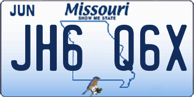 MO license plate JH6Q6X