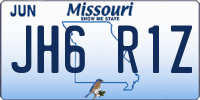 MO license plate JH6R1Z