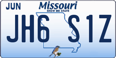 MO license plate JH6S1Z