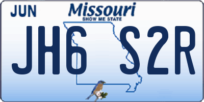 MO license plate JH6S2R