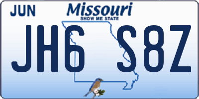 MO license plate JH6S8Z