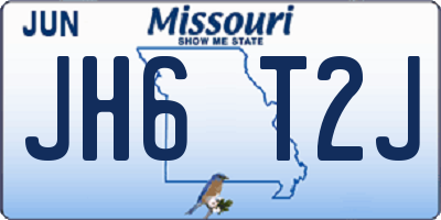 MO license plate JH6T2J