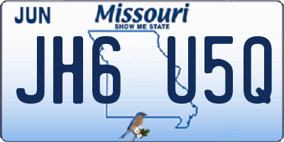 MO license plate JH6U5Q