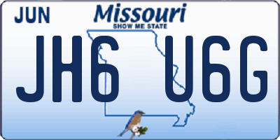 MO license plate JH6U6G