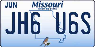 MO license plate JH6U6S
