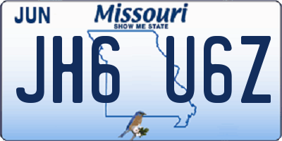 MO license plate JH6U6Z