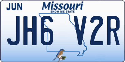 MO license plate JH6V2R