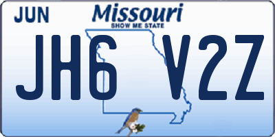 MO license plate JH6V2Z